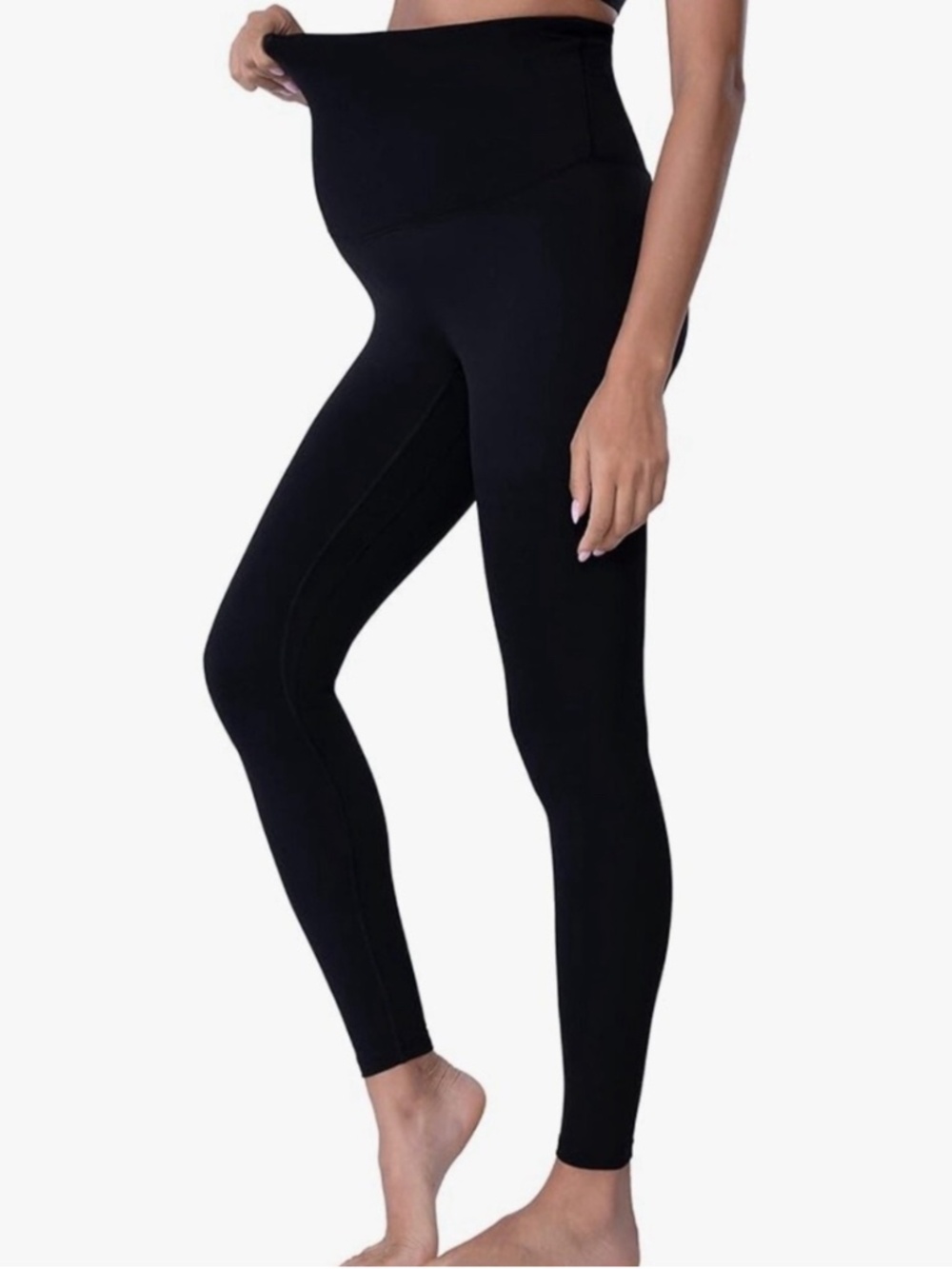 Isabel Maternity by Ingrid & Isabel Black Fold-Over Maternity Leggings